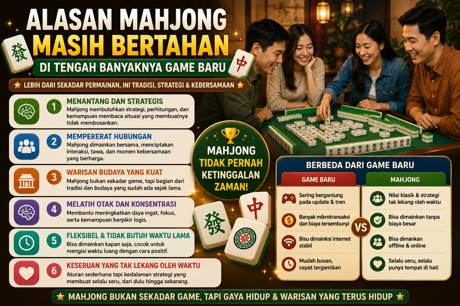 Alasan Mahjong Masih Bertahan di Tengah Banyaknya Game Baru
