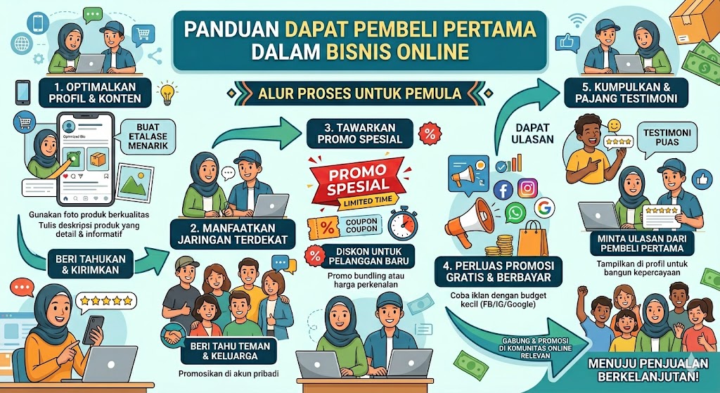 Cara Dapat Pembeli Pertama dalam Bisnis Online