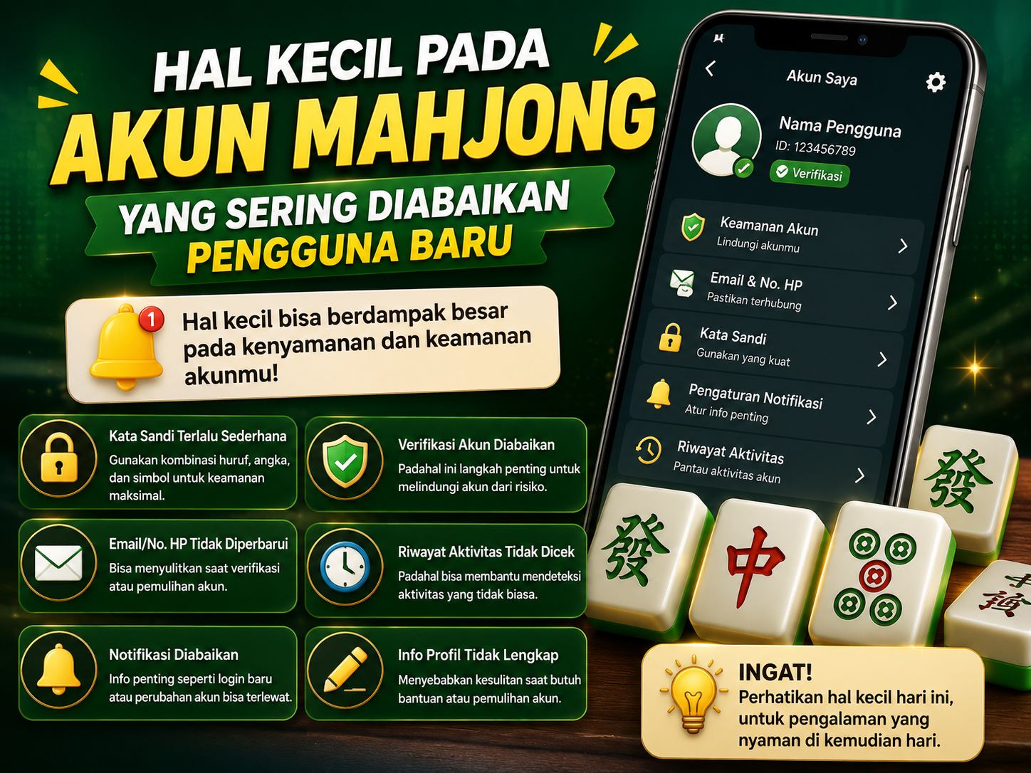 Hal Kecil pada Akun Mahjong yang Sering Diabaikan Pengguna Baru