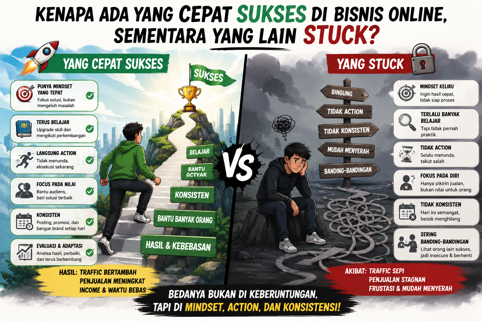 Kenapa Ada yang Cepat Sukses di Bisnis Online, Sementara yang Lain Stuck