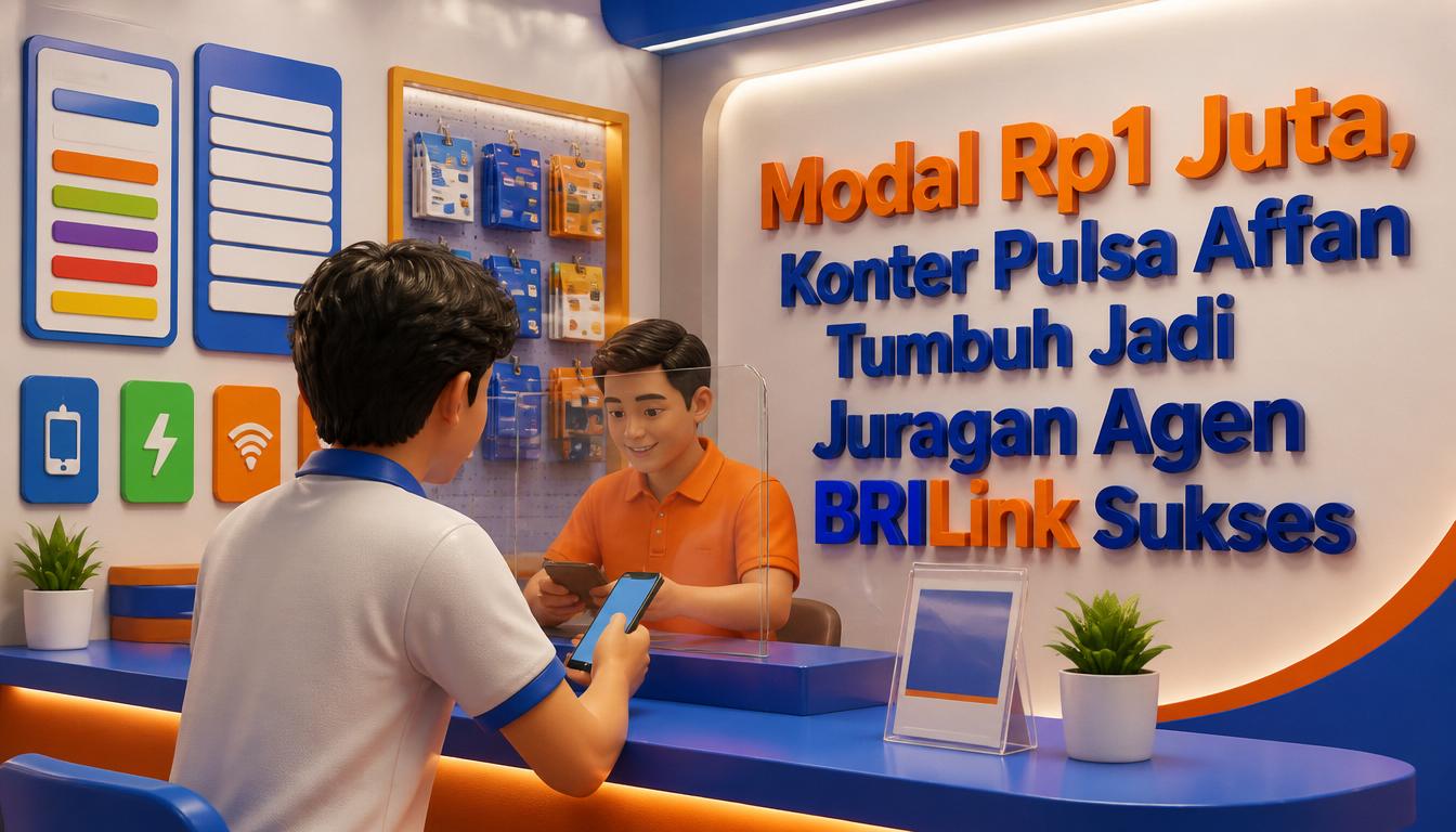 Modal Rp1 Juta, Konter Pulsa Affan Tumbuh Jadi Juragan Agen BRILink Sukses